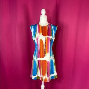 Black Swan watercolor fit and flare dress, size Med